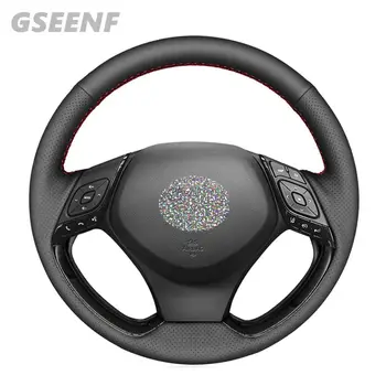 

Steering Wheel Cover Hand-stitched Black Leather Car Steering Wheel Covers For Toyota C-HR CHR 2016-2019 Izoa 2018 2019