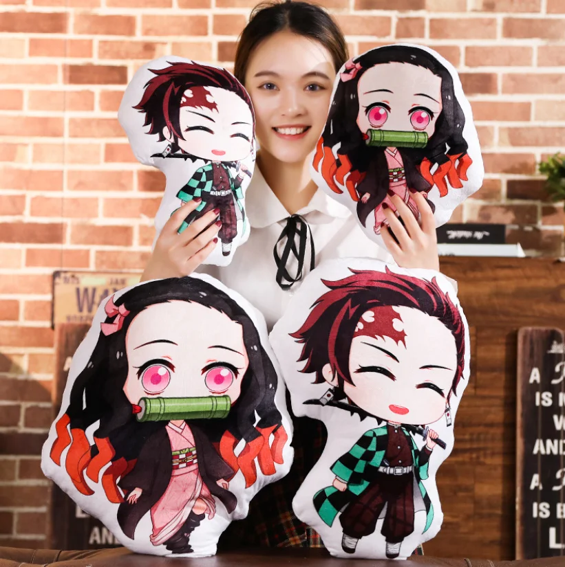 Аниме Kimetsu no Yaiba Печать Подушка плюшевая игрушка Kamado Tanjirou Nezuko Q veision подушка сумка игрушка-брелок подарки