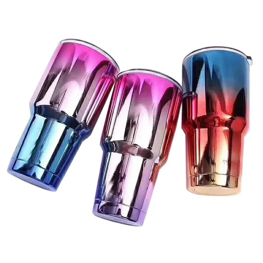 mix color 25pcs/lot Stainless Steel Tumbler 30 oz with Splash Proof Sliding Lid- Double Wall Vacuum Insulated Large Travel Coffee Mug - Цвет: mix color