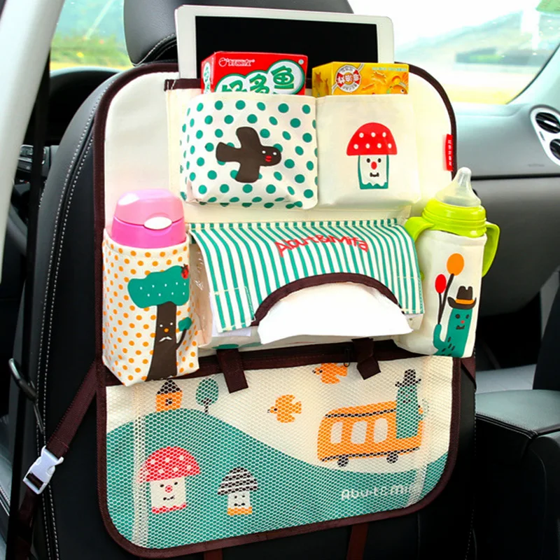 Cartoon Car Seat Back Storage Hang Bag Organizer Car-styling Baby Product  Stowing Tidying cartoon car seatback orgnizer