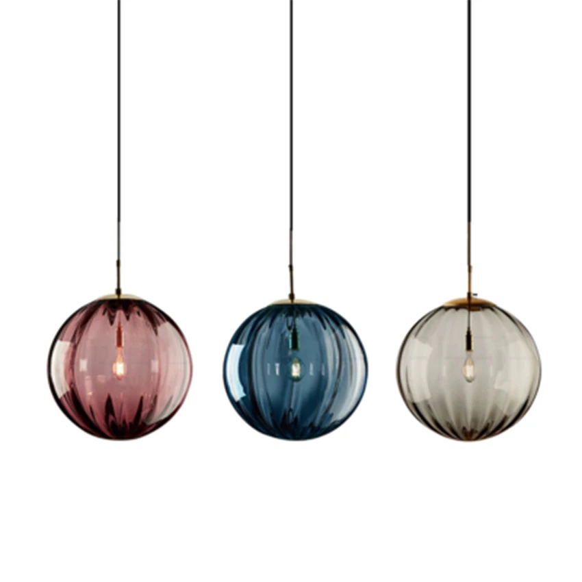 

Postmodern LED Colorful Glass Pendant Lights Lighting Nordic Cafe Bar Loft Living Room Lamp Bedroom Bedside Decor Light Fixtures