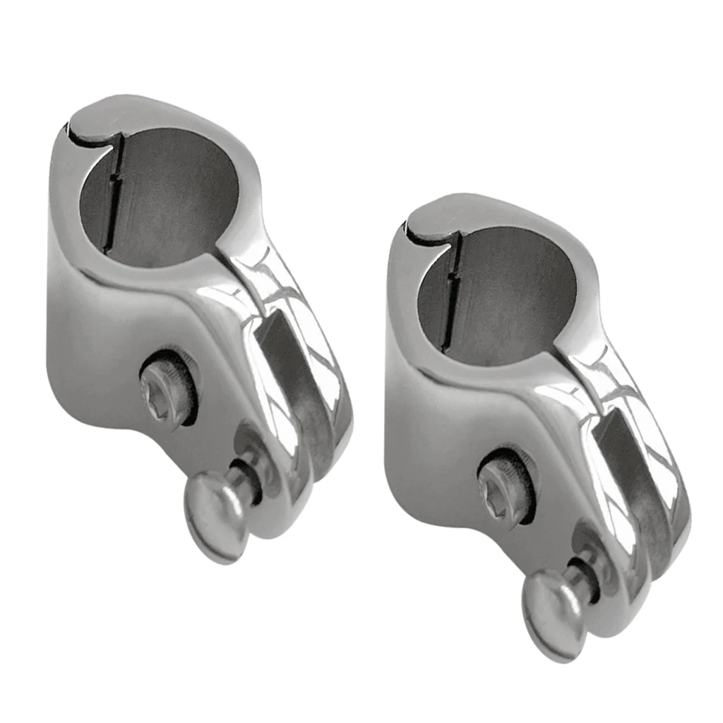 2pcs Boat Canopy Fitting Tube Knuckle Clamps for 25MM OD Tube Hinged Boat Parts Deck Cabin Hardware