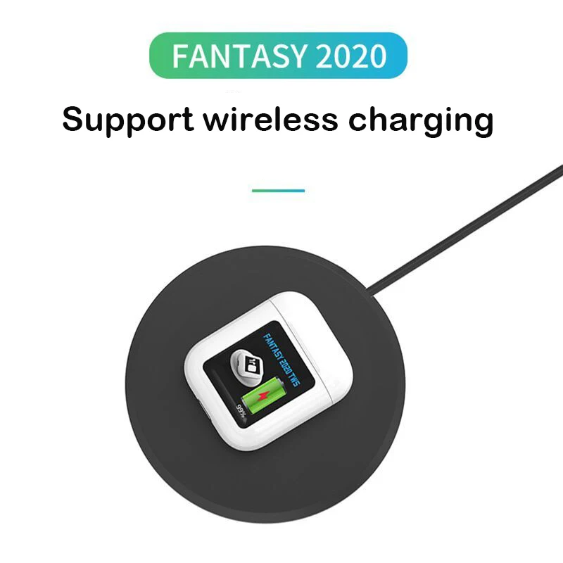 FANTASY TWS Bluetooth наушники 1,3 дюймов ЖК-дисплей истинный беспроводной мини IPX4 Водонепроницаемый Bluetooth 5,0+ наушники для спорта
