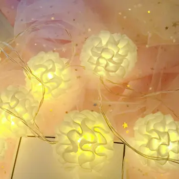

Light String Battery Light Silk flower silk flower ball String Room Living Room Decoration Lamp Modeling Lamp Romantic Holiday