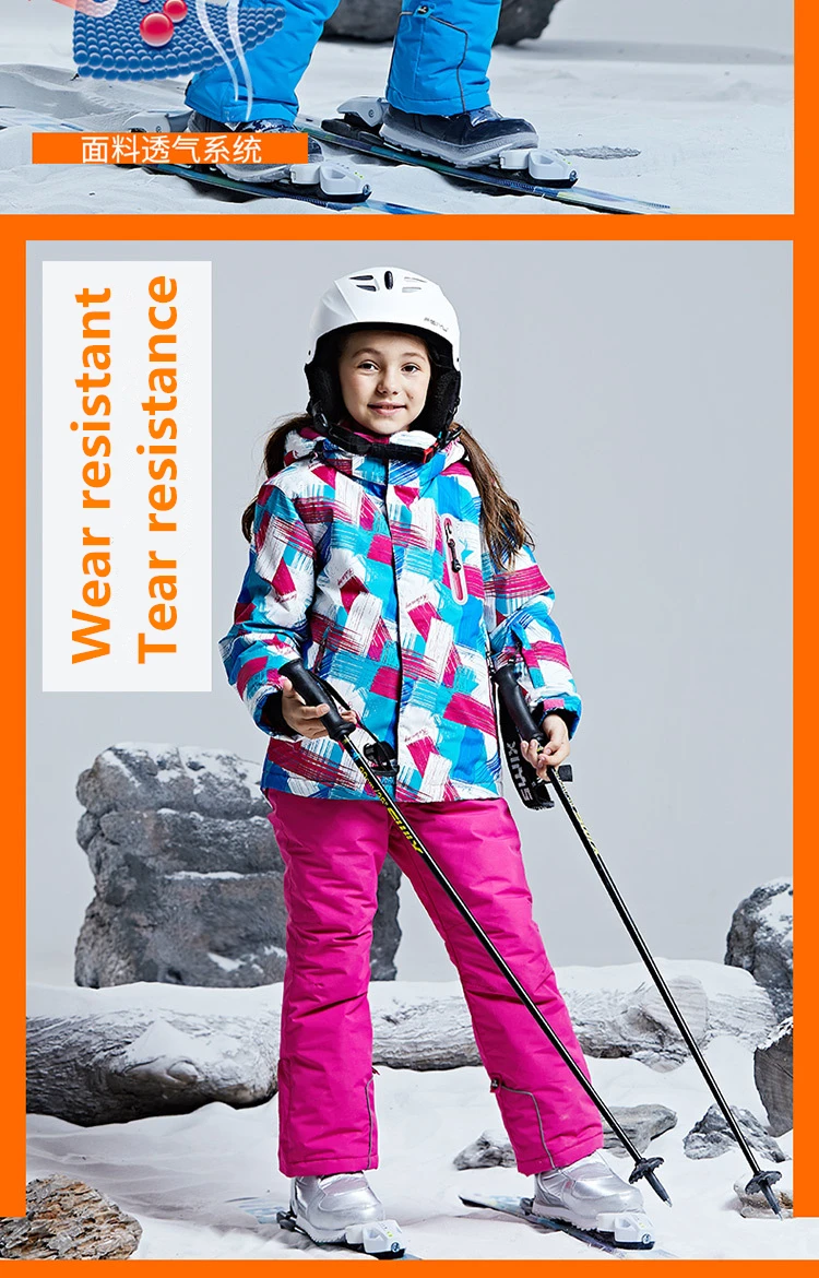 Winter Waterproof Childrens Ski Suits Girl Winter Ski Set Waterproof