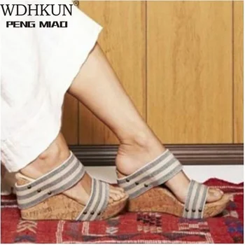 

Summer Fashion Womens Hollow Out High Heeled Sandals Ladies Open Toe Casual Wedge Slippers Comfort Platform Sandals Big Size 43