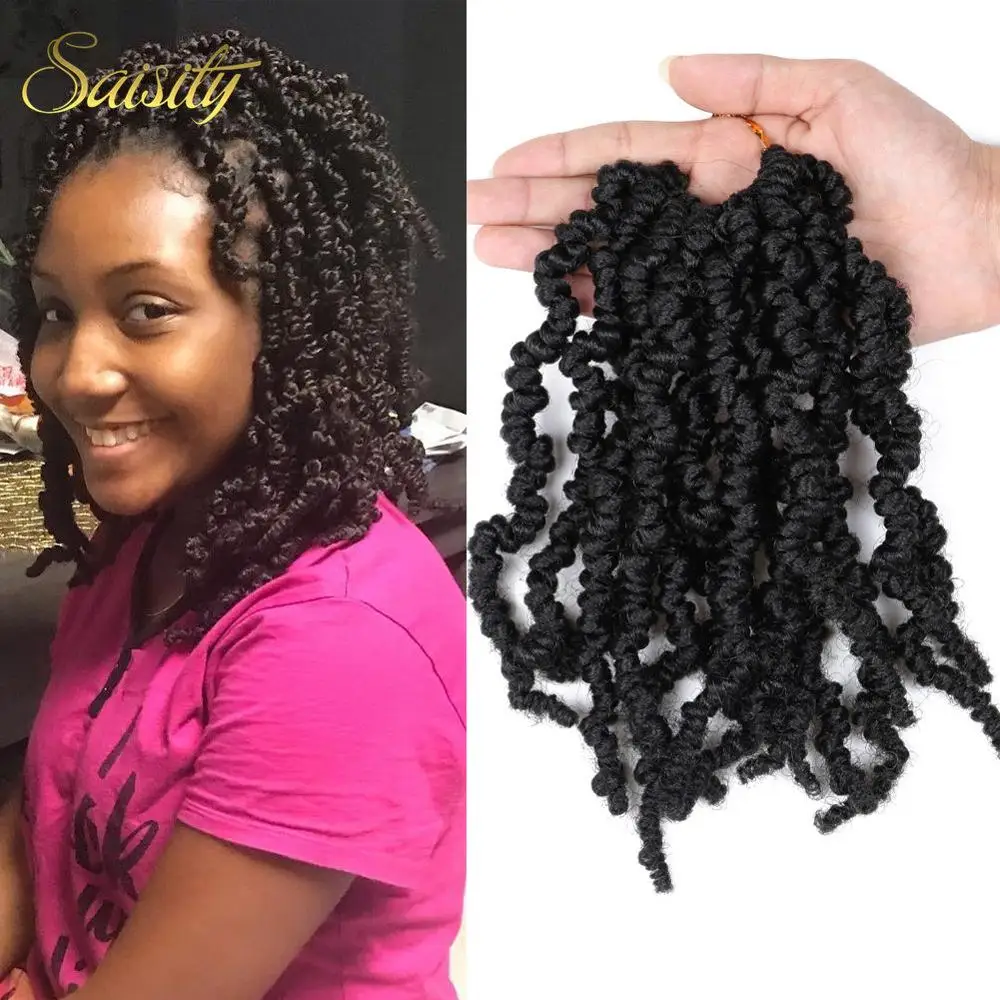 

Saisity ombre Bomb twist fluffy pre-looped hair passion twists synthetic extensions Spring Twist crotchet braiding hair