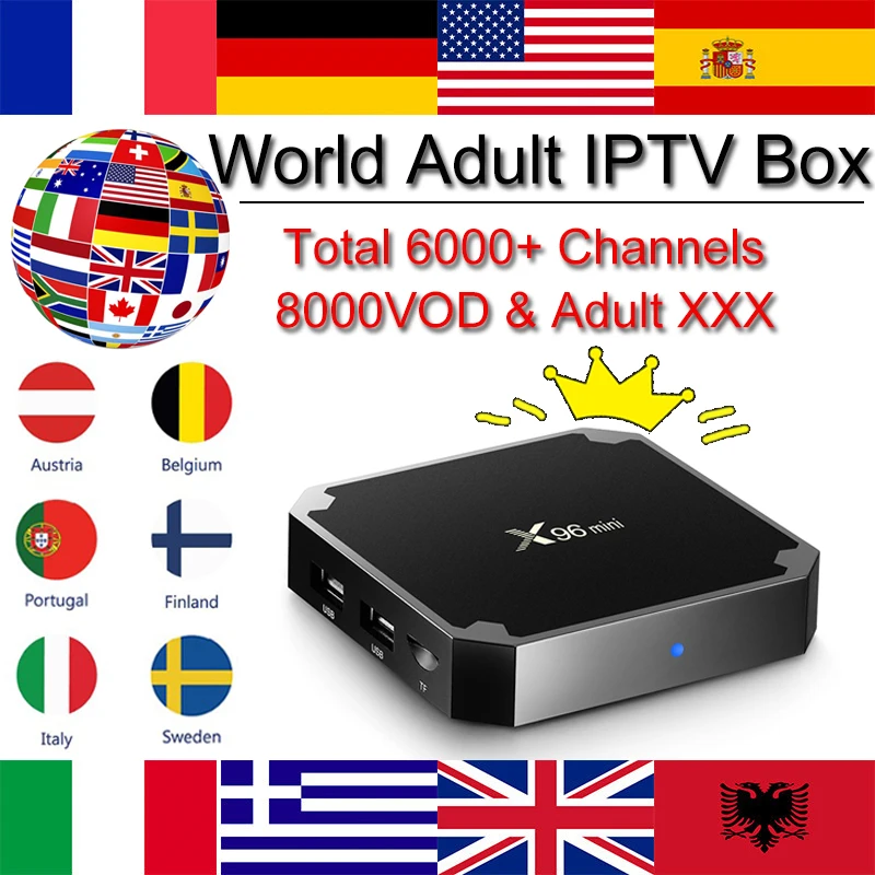 

World Adult xxx IPTV X96 mini android 7.1 smart tv box 6800+Live m3u France Italia belguim dutch UK German spain smart iptv box