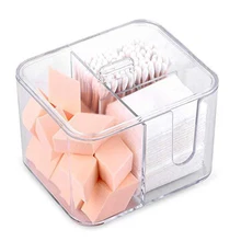 

Transparent Makeup Organizer Dust-Proof Puff Storage Box Durable Acrylic Organizer Container For Makeup Tool Multi-function Box