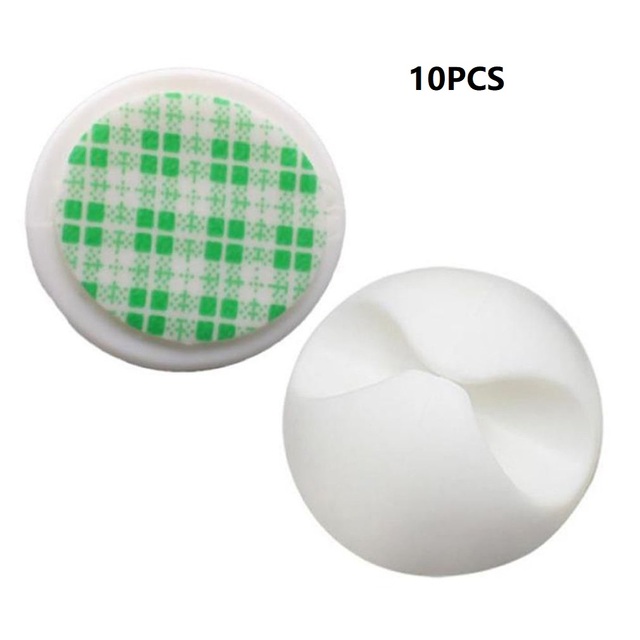 Multipurpose Car Desk Desktop Wall Round USB Wire Cord Cable Holder Clip Organizer Retainer Clamps Collation Management