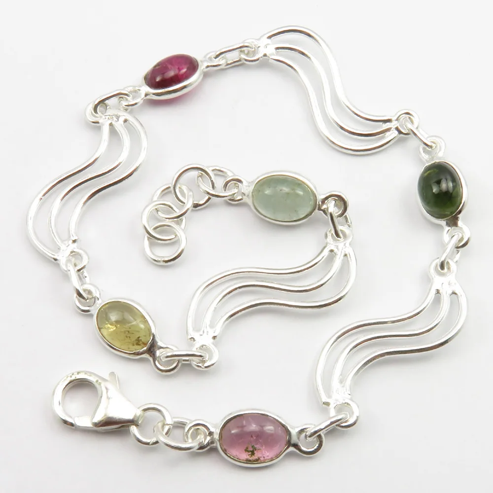 Скидка ювелирные изделия турмалин браслет серебро