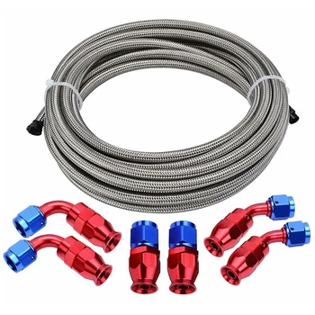 

Braided Fuel Hose Line Kit Feed/Return Oil Fuel Hose with Hose Fitting Connector