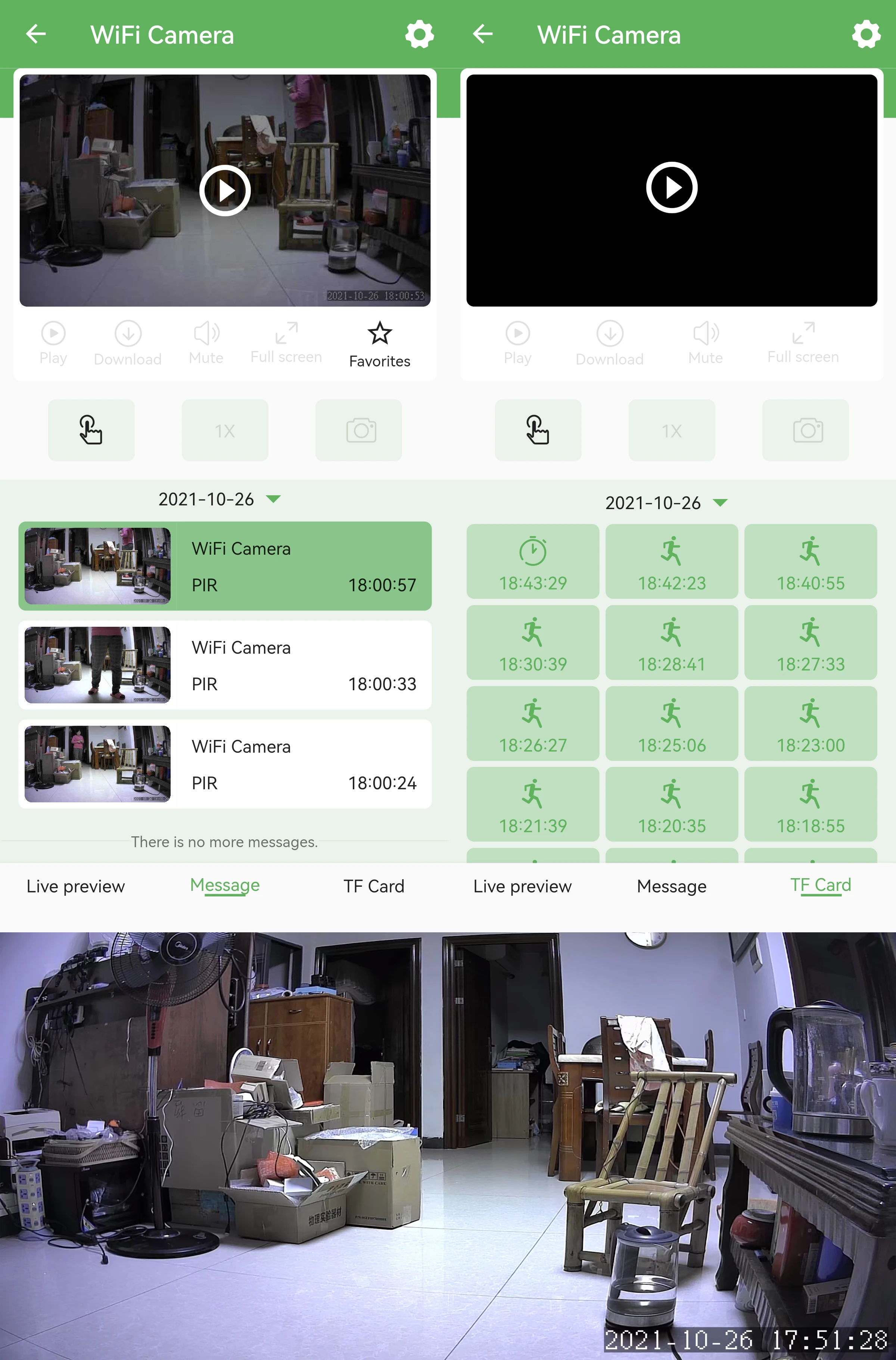 Obrazovka monitorovania kamery na smartfóne