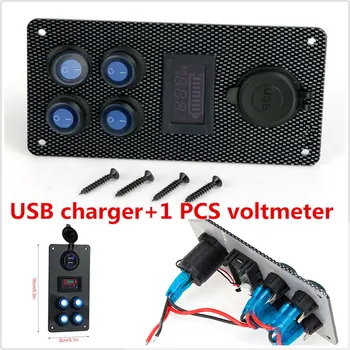 

LED Rocker Switch Panel Switch Control Panel Universal Rocker Switch Panel Light Bar Aluminum PC Pratical