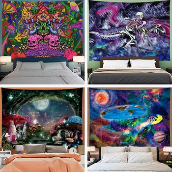 

Wall Tapestry Multipurpose Floral Print Wall Hanging Carpet Household Background Cloth