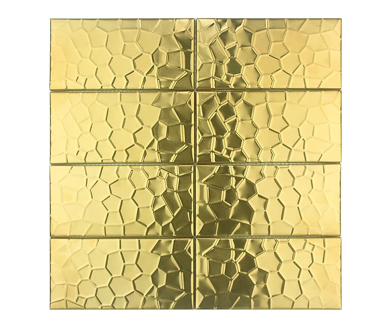 Gold color Рыбья чешуя Золотая нержавеющая сталь мозаичная плитка стеновые панели для отеля/столовой/гостиной фоновые настенные декоративные - Цвет: Gold color