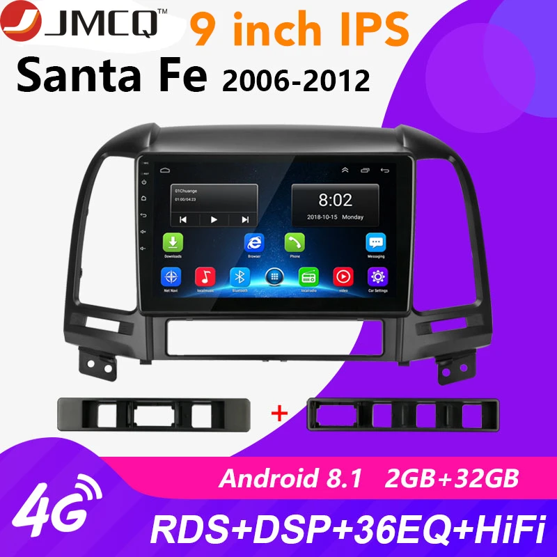 

Android 8.1 9" 2din Car Radio For Hyundai Santa Fe 2 2006-2012 2+32G RDS DSP Multimedia Stereo Audio Player GPS Head Unit 2 DIN
