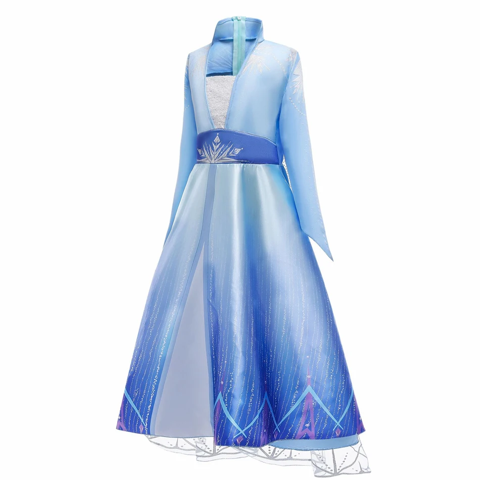 Frozen Girls Dress Elsa 2 Princess Cosplay Costume Kid Fancy Children Gowns Vestidos Snow Queen Disney