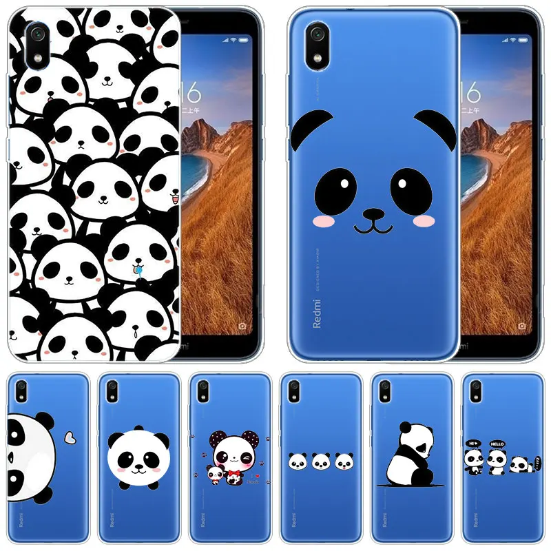 

luxury Silicone Case Cute Panda Bear China for Xiaomi Redmi K20 Pro 7 7A 6 6A 4X 5 Plus S2 GO Note 8 7 6 5 Pro 4 Fashion