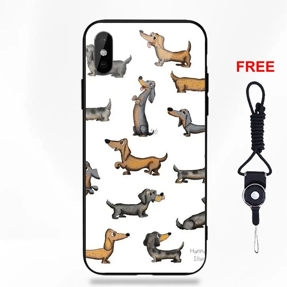 as picture Omdnwd Dachshund Teckel Dackel постер с собакой для Apple iPhone 5 5C 5S SE 6 6S 7 8 Plus X XS Max XR - Цвет: as picture