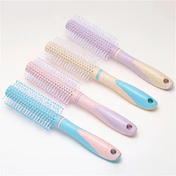 

1Pc Curl Comb Natural Bristle Hair Rollers Brush Round Barrel Blowing Curling Diy Hairdressing Styling Tool