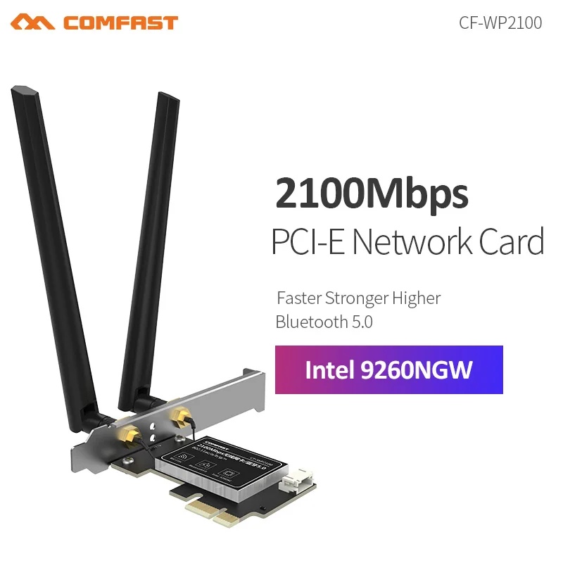 Сетевая карта 2100 Мбит/с, Intel 9260NGW, два диапазона 2,4/5 ГГц 802.11ac, PCIE Wi-Fi адаптер Bluetooth 5,0 PCI Express для настольных ПК