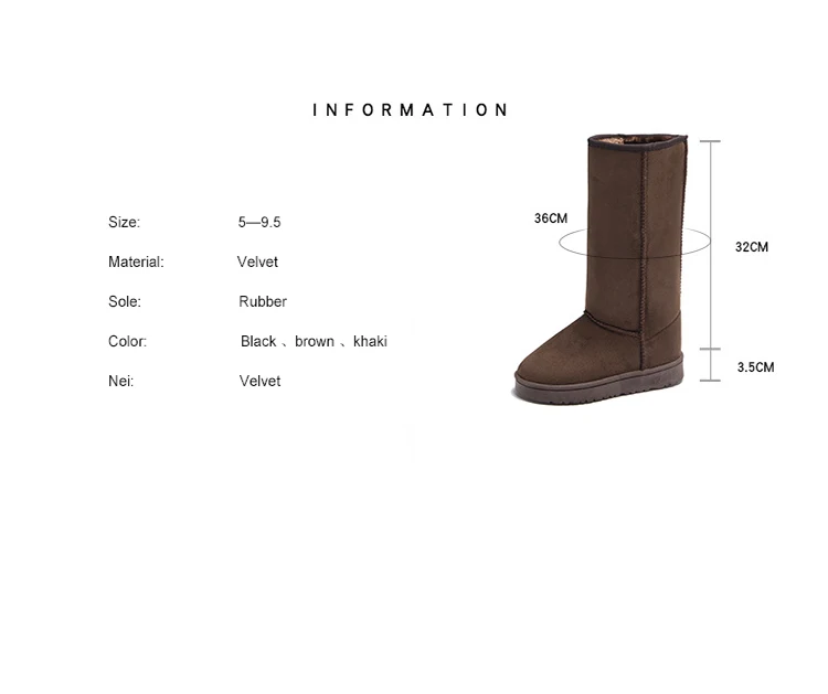 Foreign Trade Europe  America Classic Snow Boot Women Gaotong Snow Boots Female Russia 33 Centimeters Height Boots 41 Yards Code