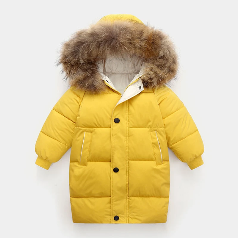 barn coat Winter Thick Long Coat Kid Coats For Boy Jacket Girl Fur Collar Hooded Coat Fashion Snowsuit 3-10Y Teen Children Overcoat Parkas outerwear jacket