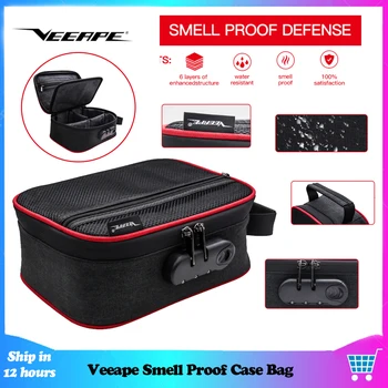 

Veeape Electronic Cigarette Case Smell Proof Bag Durable Carbon Lined With Child Resistant Lock Large Case Bag For Vape Kit