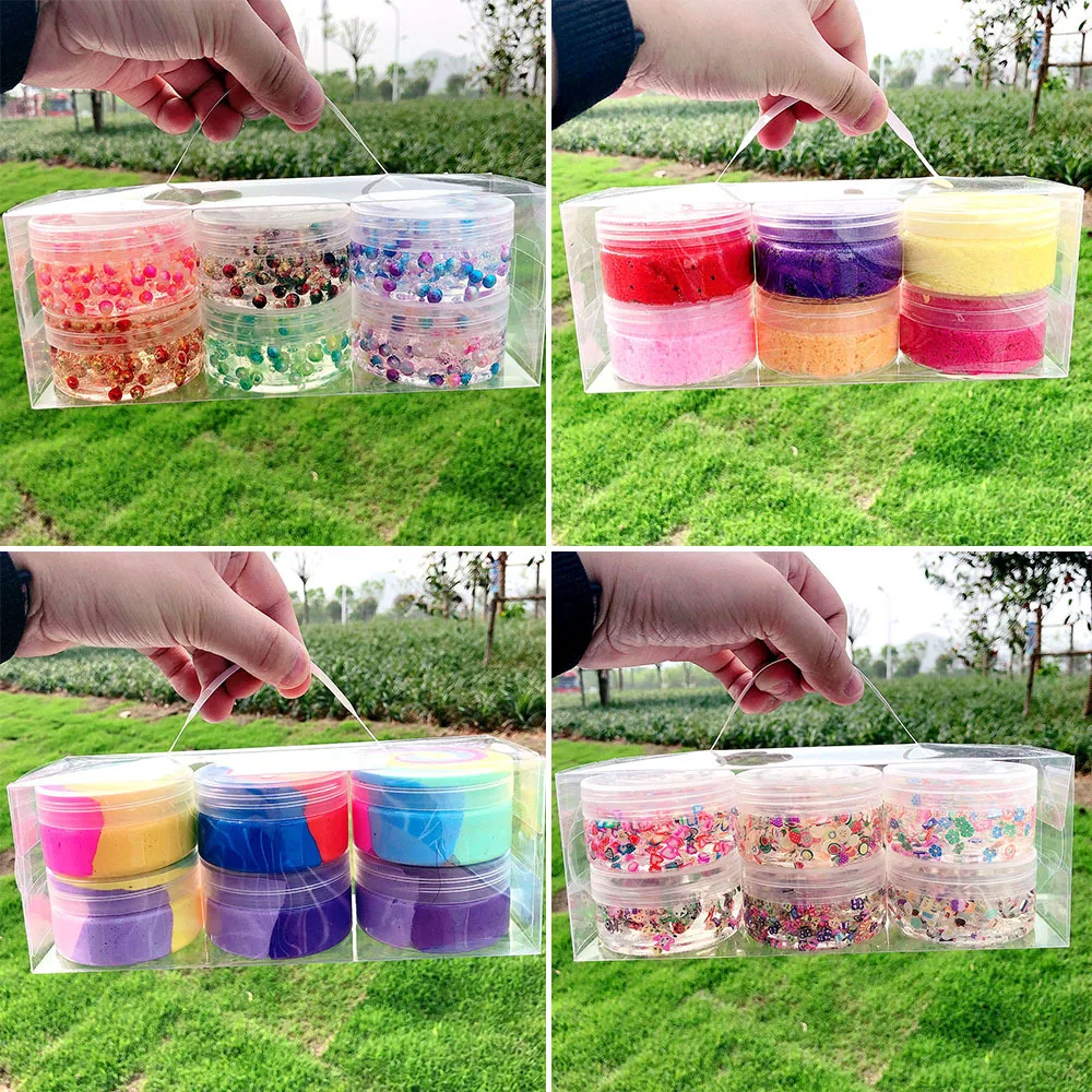 

6 Color Rainbow Pearl Fruit Supplies Fluffy Slime Clay Plasticine Stress Relief Toy Light Clay DIY Soft Playdough Creative Toys