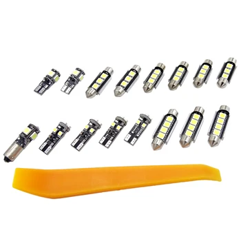 

JIUWAN 16 Pcs white Car LED Light Interior Overhead Light lamp package for VW Passat B6 2006-2010