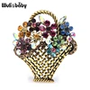 Wuli&baby Rhinestone Flower Basket Brooches Women Beauty Sparkling Flower Weddings Party Causal Brooch Pins Gifts ► Photo 1/3