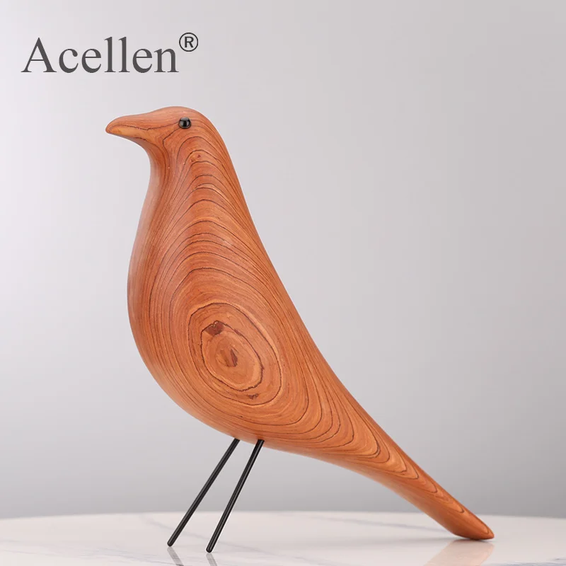 Handmade Wooden Peace pigeon Sculptures bird Figurine Home Decor Modern Living Room Decoration Accessories Wood Craf | Дом и сад