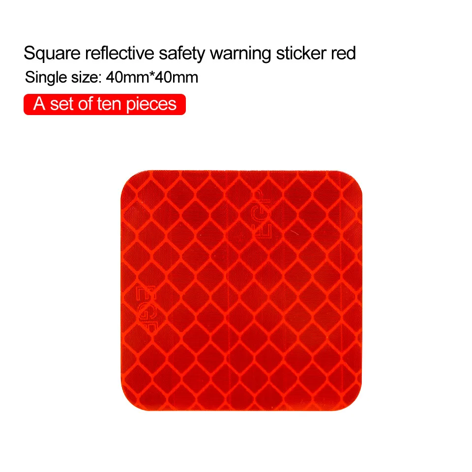 Автомобильная однотонная квадратная светоотражаПредупреждение ющая наклейка для автобуса Светоотражающая Водонепроницаемая Защитная Наклейка для двери с защитой от столкновений - Цвет: Red
