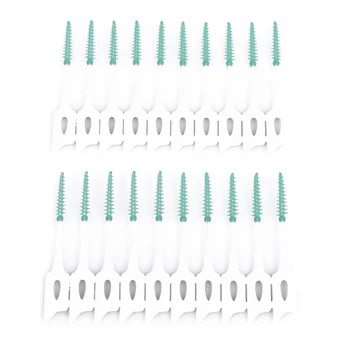 

20Pcs/Pack Adults Soft Silicone Tanden Rager Clean Between Teeth Floss Brushes Toothpick Toothbrush Dental Oral Care Tool