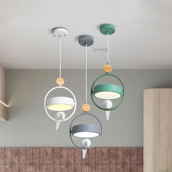 

Modern LED Iron Pendant Lights Nordic warm Creative Bedroom Hanging Lamps Living Room Bird Light Fixures Kitchen Accessories