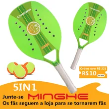 The new green professional beach tennis racket carbon fiber EVA elastic material can be used with beach tennis