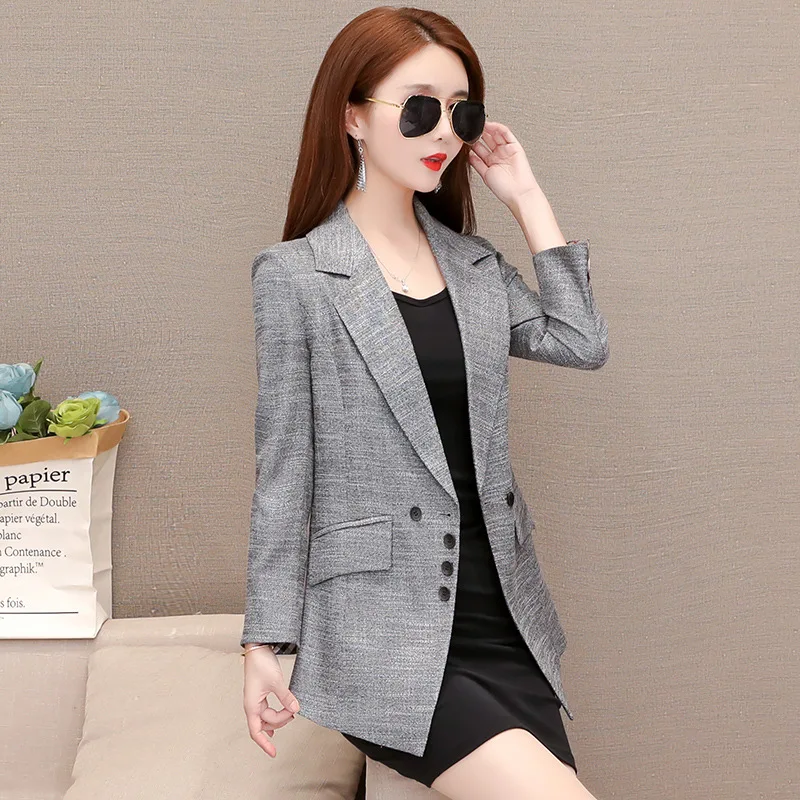 

2019 Autumn New Style Commuting Plus-sized Significantly Higher Slimming Young Elegant Fashion Slim Models Suit Jacket Women's