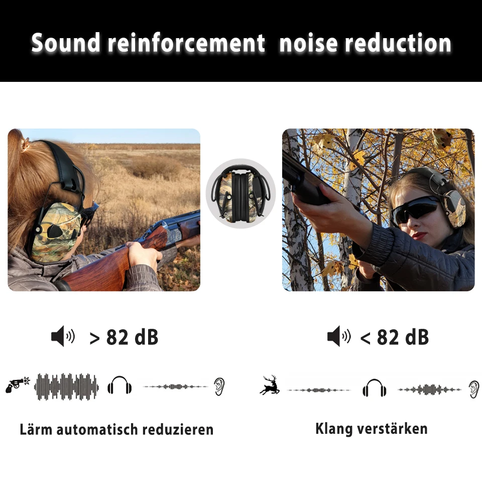 ZOHAN Electronic Earmuff NRR 22DB Tactical Hunting Ear Plugs Electronics Protection Shooting Ear Muffs Tactical Earplugs Shoot