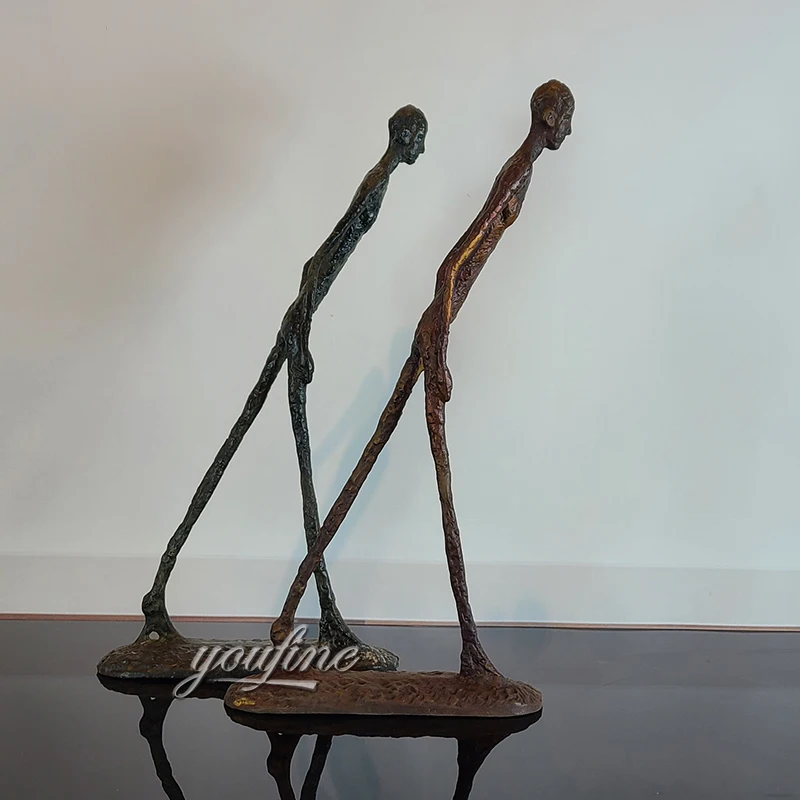 30 см Декор интерьера древней бронзы Giacometti скульптура ходьба человек бронзовая