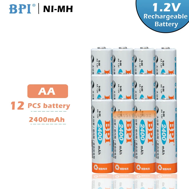 12 шт.! Аккумуляторная батарея BPI 1 2 В 2400 мА/ч AA NiMh LSD с зарядным током 0 24 А для