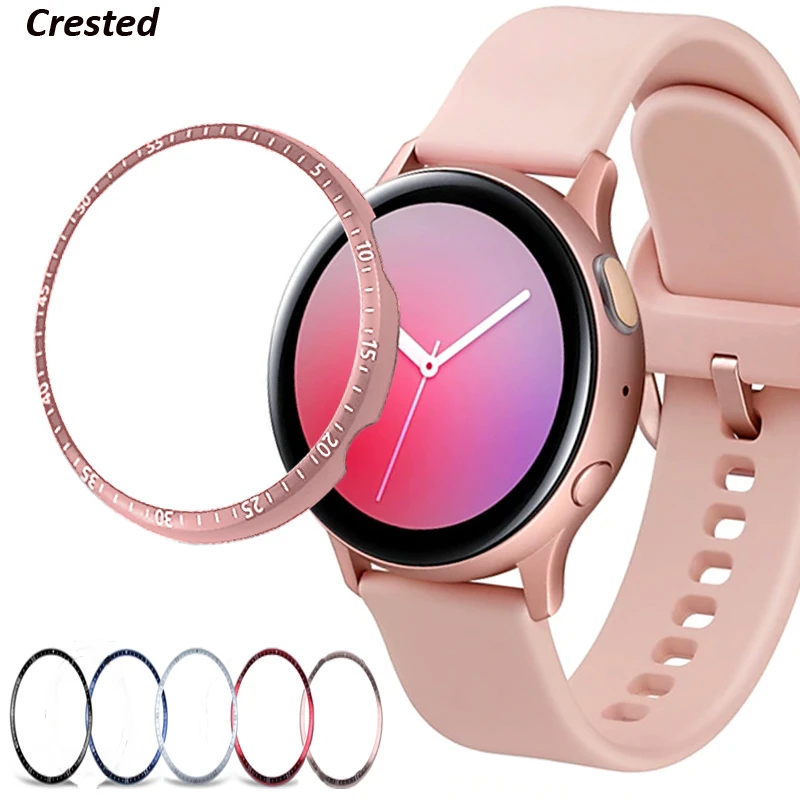 Case For Samsung Galaxy Watch Active 2 40mm 44mm Protector Bezel Ring  Accessories Adhesive Metal Bumper Cover Active2 40 44 Mm - Watch Cases -  AliExpress