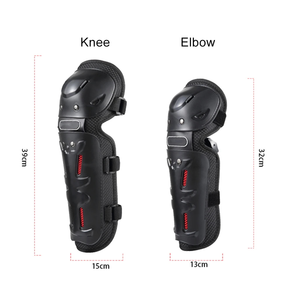 4PCS Cycling Knee Brace and Elbow Guards Bicycle MTB Bike Motorcycle Riding Soft EVA Padding Tough PE Capsid Riding Protection