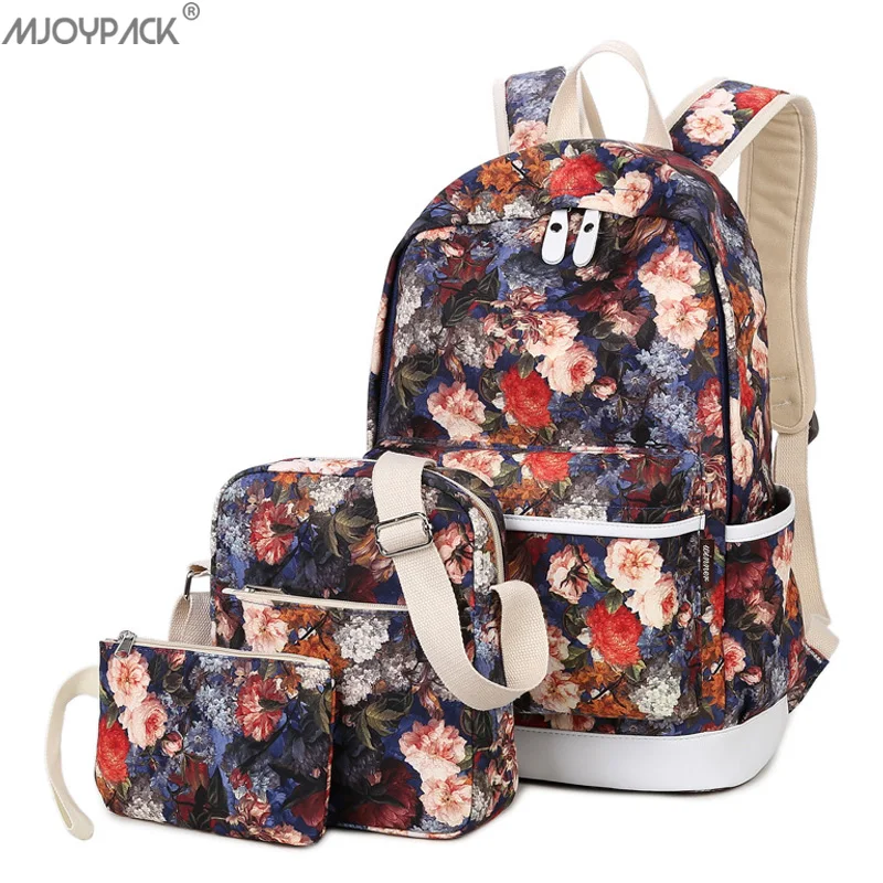 

Unique Printing Backpack Women Floral Bookbag Waterproof Canvas School Bags for Teenage Girls Rucksack Casual laptop backpack
