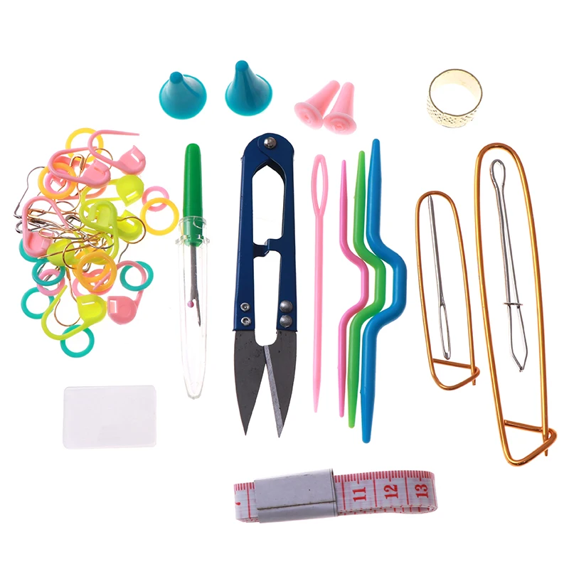 1 Set 16 Sizes Sewing Needles Stitches Knitting Craft Case Crochet Weaving Home Crochet Hooks Needles Sewing Tools Accessory