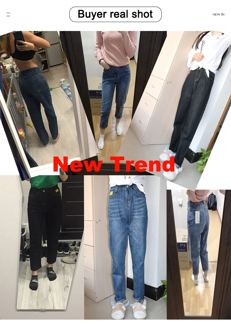 Весенние осенние джинсы Новые корейские модные повседневные джинсы с высокой талией джинсы размера плюс женские джинсы свободные шаровары