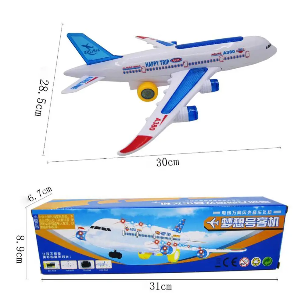 Светодиодный музыкальный самолет Airbus Электрический Универсальный ABS модель самолета игрушки для детей подарок