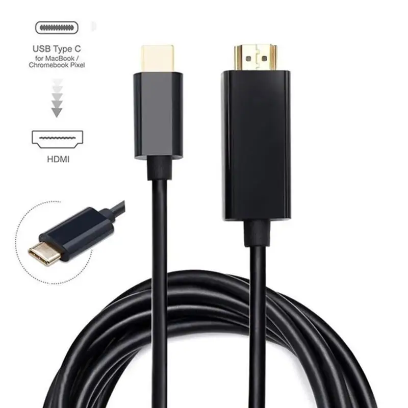 Кабель-адаптер 1 8 м Type-C к HDMI 4K HD TV кабель для проектора провод адаптер Macbook Samsung Galaxy