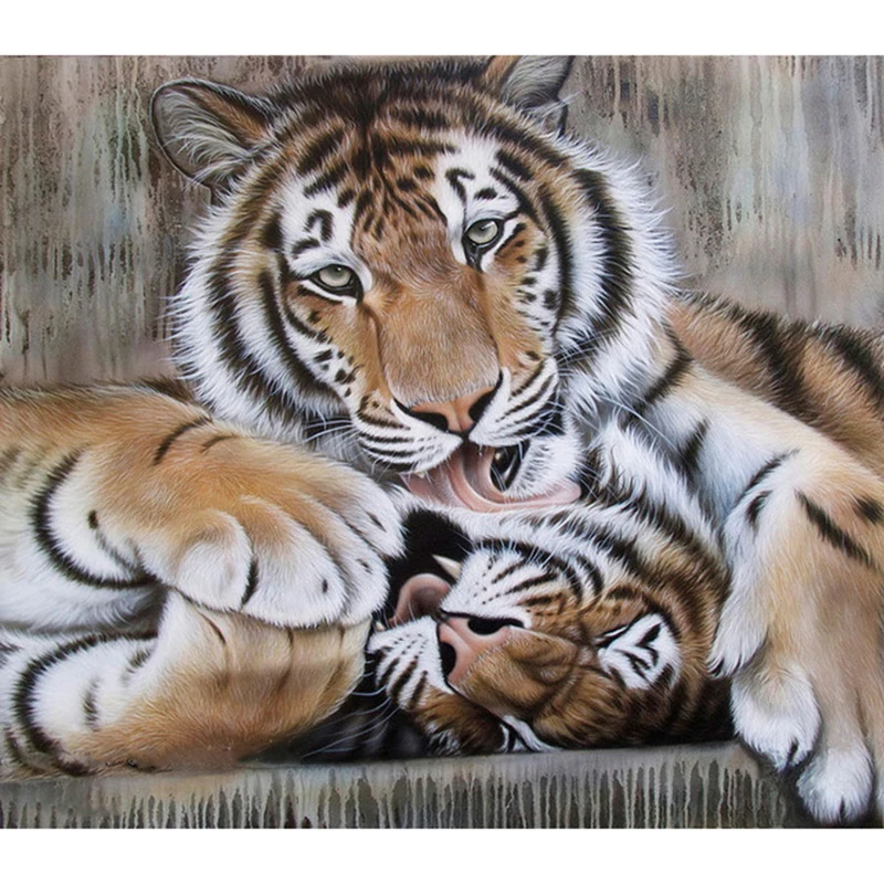 DIY tiger Painting By Numbers HandPainted Oil On Canvas Modern Wall Art Picture Unique Gift For Home Décoration | Дом и сад