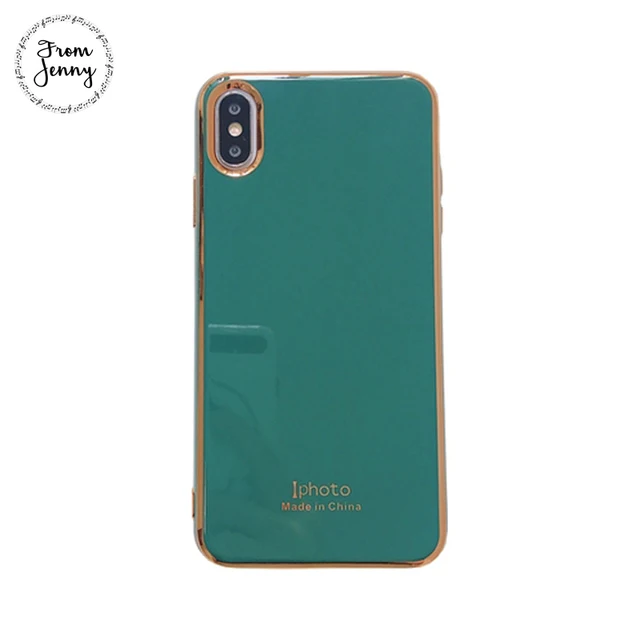 From Jenny Simple plating for iPhone 11 Pro x xr xs max 6 6s 7 8 Plus solid color mobile phone TPU protection soft shell 6